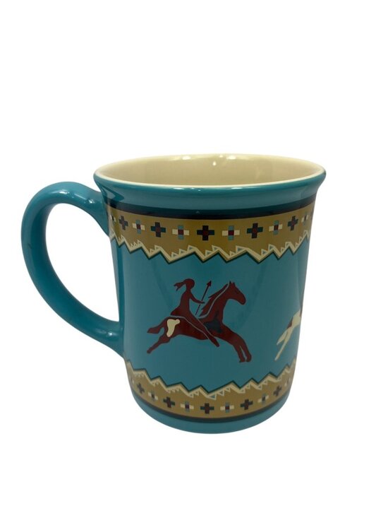 Pendleton Other - Pendleton Ceramic Mug With Native American Horse Design Teal Dishwasher 65h